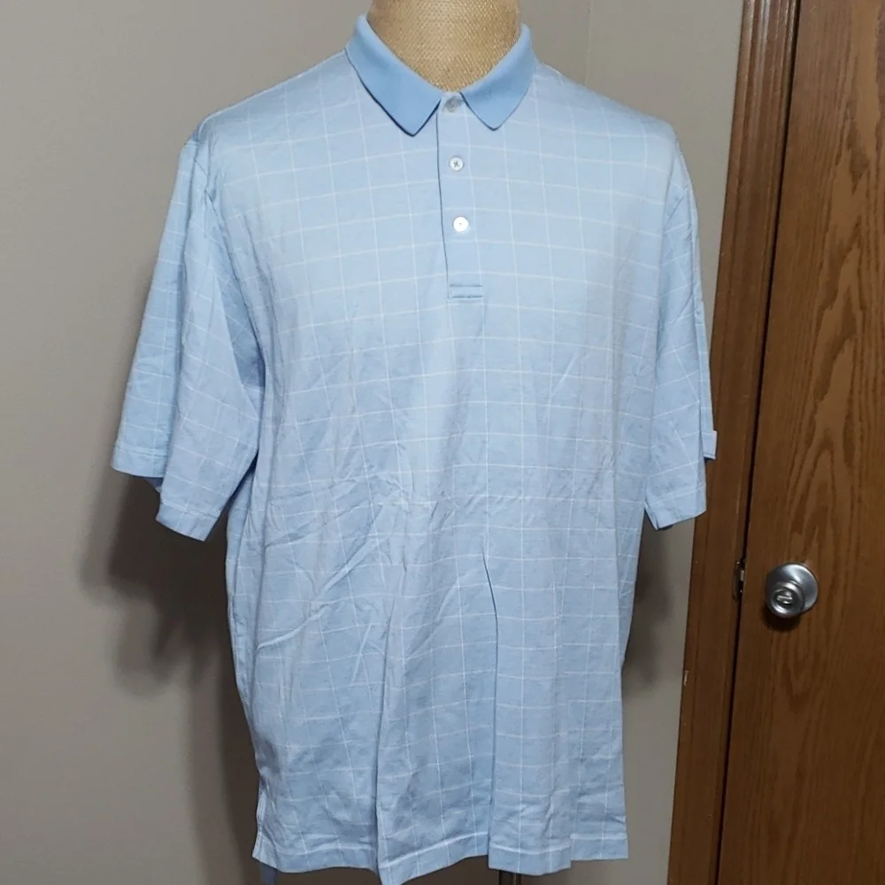Polo golf Ralph Lauren pale blue white size xl